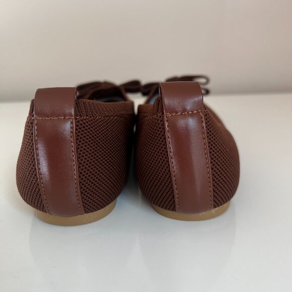 Tahari Athens Pointed Toe Bow Accent Flat Shoes - Brown - Size 6 - Picture 4 of 8